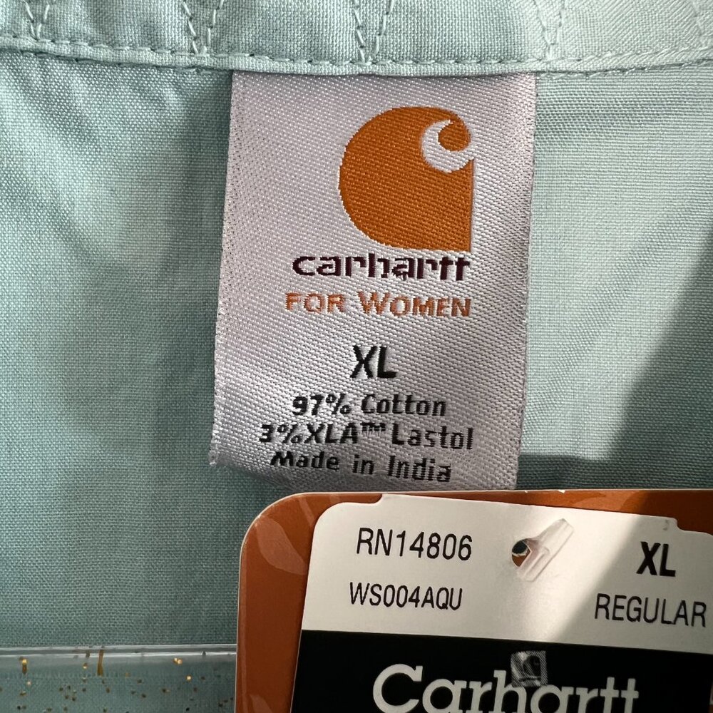 NWT Women's Carhartt Sleeveless top. Pearlized snaps, seamed bodice, size XL - Picture 2 of 11